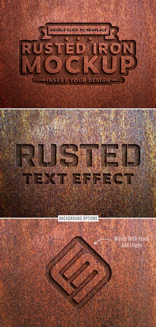 Rusted Metal Text Effect Mockup 639522768