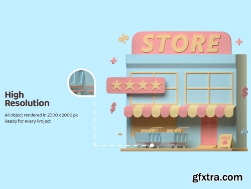 3D Illustration Shopping Ui8.net