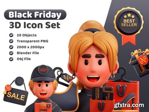 Black Friday 3D Icon Ui8.net