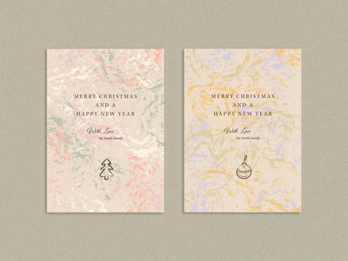 Christmas Card Layouts with Pastel Texture 639223667