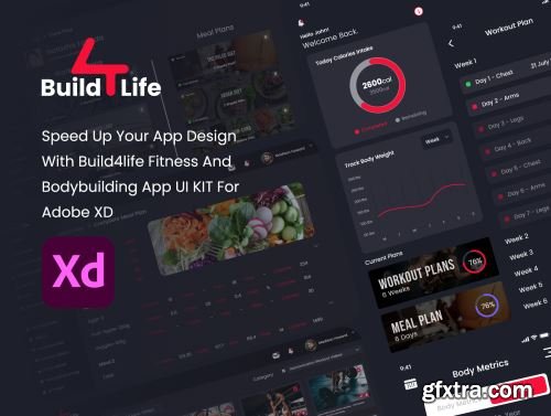 Build4Life Fitness & Bodybuilding app UI Kit Ui8.net
