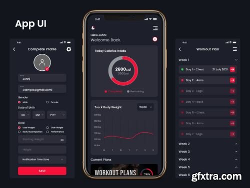 Build4Life Fitness & Bodybuilding app UI Kit Ui8.net