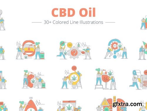 CBD Oil Illustrations Ui8.net