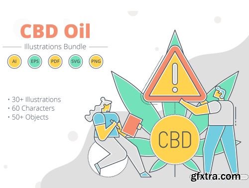 CBD Oil Illustrations Ui8.net