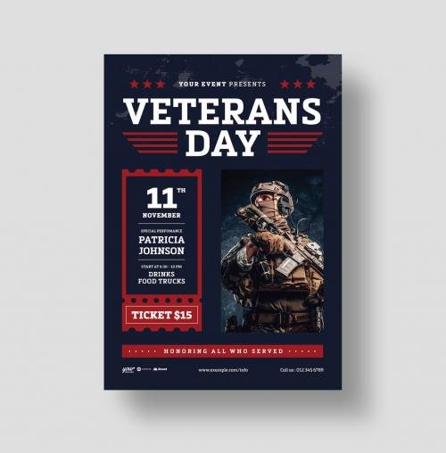 Veterans Day Flyer Poster Layout 639470433