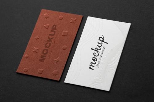 Premium PSD | Top view business card mockup Premium PSD