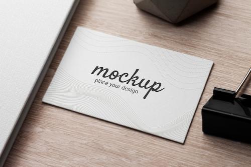 Premium PSD | Above view business card mockup Premium PSD