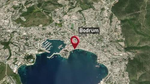 Videohive - Bodrum City Map Zoom (Turkey) from Space to Earth - 47982723 - 47982723