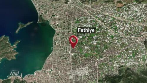 Videohive - Fethiye City Map Zoom (Turkey) from Space to Earth - 47982726 - 47982726