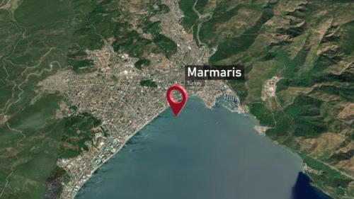 Videohive - Marmaris City Map Zoom (Turkey) from Space to Earth - 47982731 - 47982731