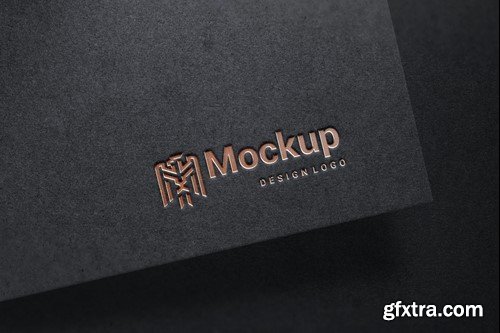 Gold Embossed 3D Logo Mockup GZC2VX4