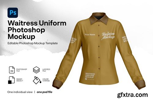 Waitress Uniform Mockup for Women GBD2UHK