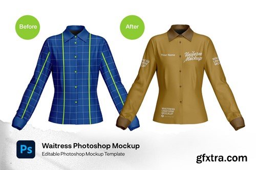 Waitress Uniform Mockup for Women GBD2UHK