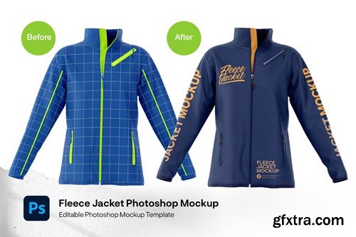 Fleece Jacket Mockup Front View 9QX2PR6