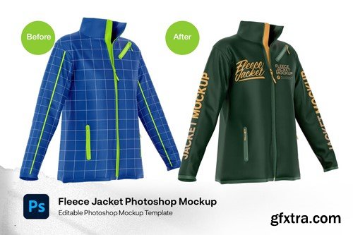 Fleece Jacket Mockup Front View RXQHFGG