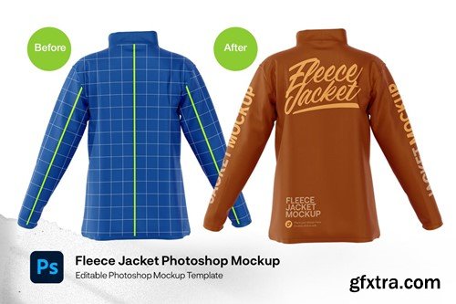 Fleece Jacket Mockup Back View BCLGV78