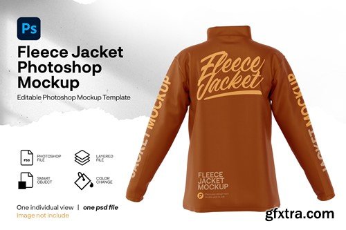 Fleece Jacket Mockup Back View BCLGV78