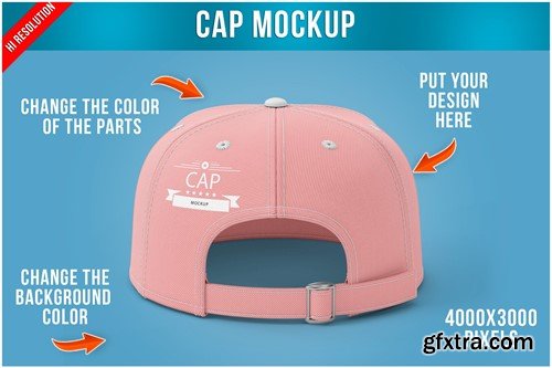 Cap Mockup with Metal Buckle Closure Template NFKA894