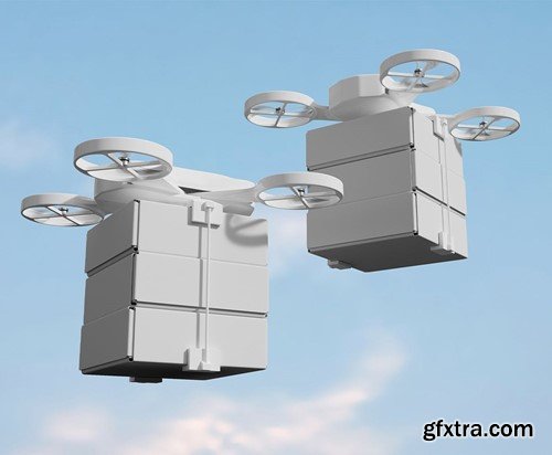 Delivery Drone Mockup QA8ML4X