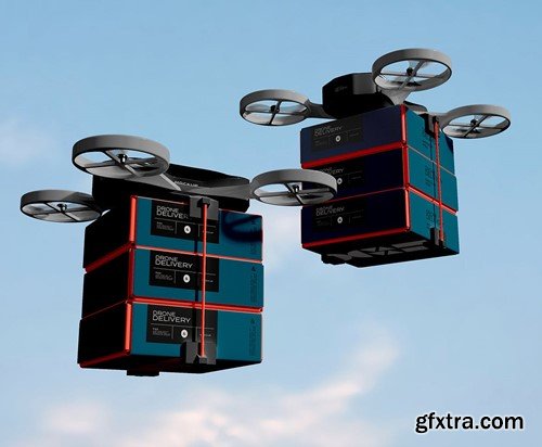 Delivery Drone Mockup QA8ML4X