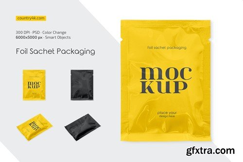 Foil Sachet Packaging Mockup Set H4R5SDM