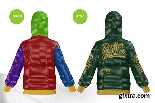 Puffer jacket mockup back view 27K7JMS