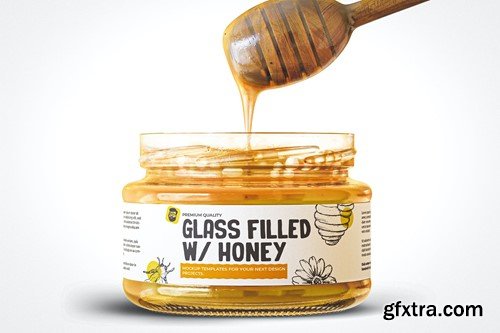 Honey Glass Jar Mockup PBQHT75