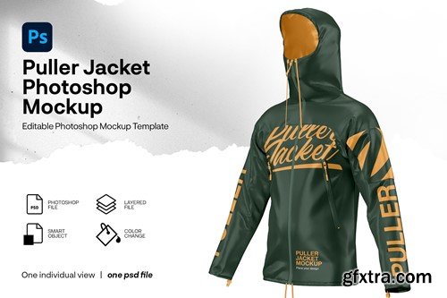 Puller jacket mockup front view 7GMAS5T