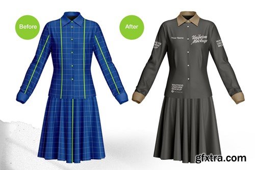 Waitress Uniform Mockup for Women H6YZ2CV