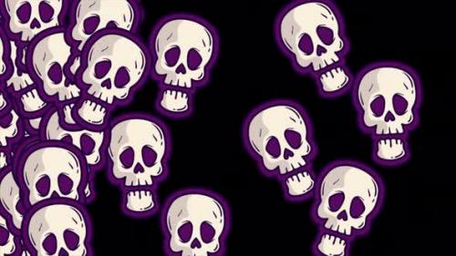 Videohive - Happy Halloween Skull Transition 4K On Alpha Channel - 47985868 - 47985868