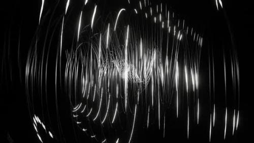 Videohive - Black And White Sci-Fi Spiraling Splines Background Vj Loop In HD - 47986595 - 47986595