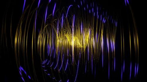 Videohive - Gold With Light Purple Sci-Fi Spiraling Splines Background Vj Loop In HD - 47986596 - 47986596