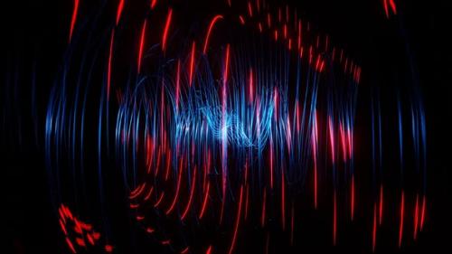 Videohive - Blue And Red Sci-Fi Spiraling Splines Background Vj Loop In HD - 47986597 - 47986597