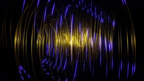 Videohive - Gold With Light Purple Sci-Fi Spiraling Splines Background Vj Loop In 4K - 47986601 - 47986601