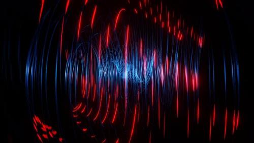 Videohive - Blue And Red Sci-Fi Spiraling Splines Background Vj Loop In 4K - 47986602 - 47986602