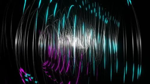 Videohive - Silver With Cyan And Pink Sci-Fi Spiraling Splines Background Vj Loop In HD - 47986603 - 47986603