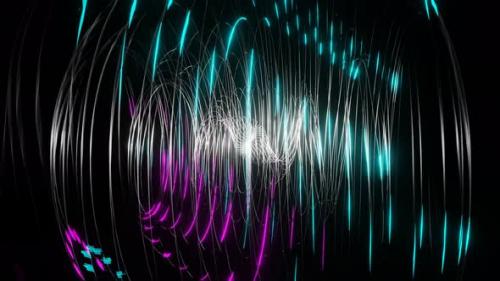 Videohive - Silver With Cyan And Pink Sci-Fi Spiraling Splines Background Vj Loop In 4K - 47986608 - 47986608