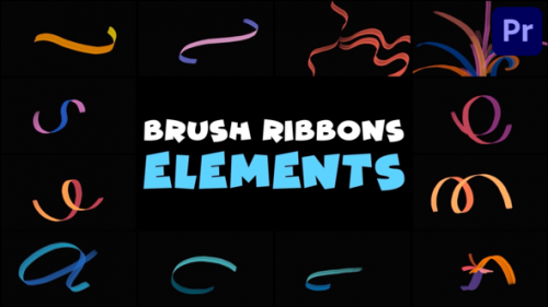 Videohive - Brush Ribbons Elements | Premiere Pro MOGRT - 47992751 - 47992751