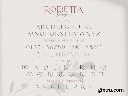 Rodetta Rossie Font Duo + Logos Ui8.net