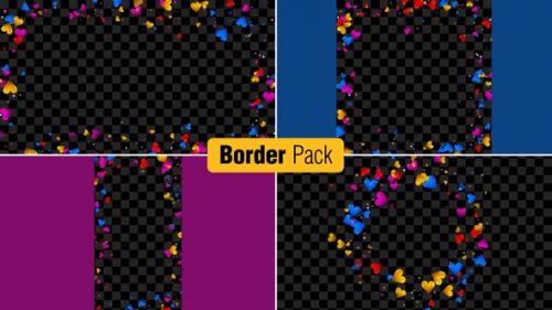 Videohive - Multi Colored Hearts Border Pack - 48023717 - 48023717