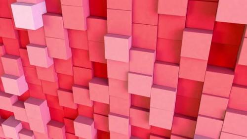 Videohive - Minimalistic Cube Pattern Background Red V2 - 48023732 - 48023732