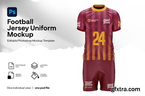 Football jersey uniform mockup front view P48S66S