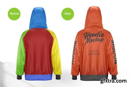 Hoodie jacket mockup back view 2XVGTGH