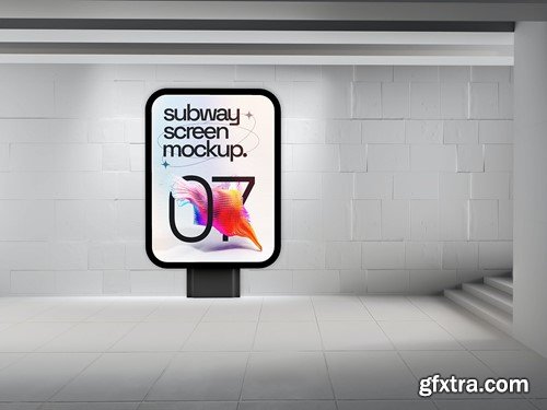 Urban Subway Advertising Screen Mockups Collection 2XCGVDS