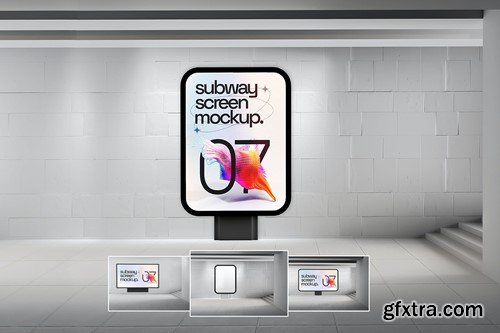 Urban Subway Advertising Screen Mockups Collection 2XCGVDS