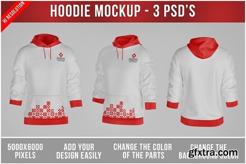 Hoodie with Pockets Mockup H5NJFZV