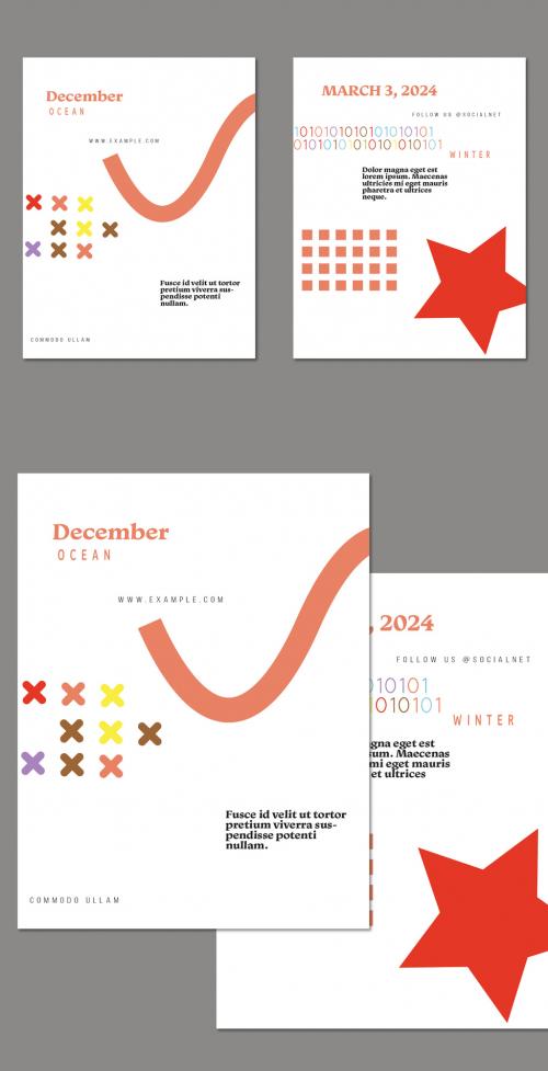 US Letter Flyer Template Very Minimal With Simple Bright Geometric Shapes 638540426