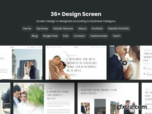 Rubi Wedding Photography Website UI Kit Ui8.net