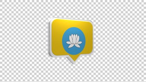 Videohive - Kalmykia Flag Pin Icon - 48025315 - 48025315