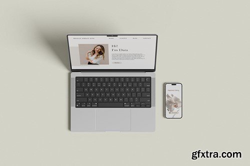 Macbook Pro & iPhone 14 Pro Max Mockup MEHQTDG